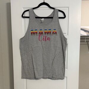 Bella Canvas Gray Tank Top with Multicolor 'Mamacita' Print
